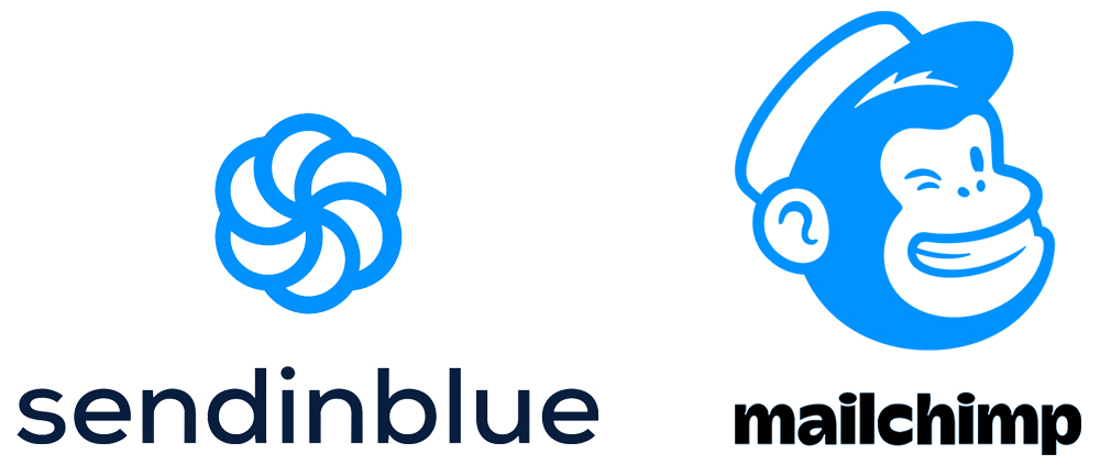 Logos sendinblue + mailshimp 